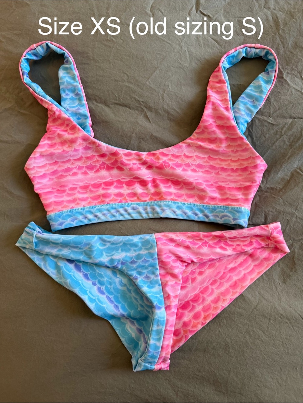 moana bikini Pink & Blue Mermaid Scale Girls Swim Set